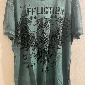 Affliction Green Graphic Men's Shirt